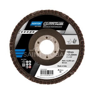 Ściernica listkowa 125mm gr. 40 Quantum czerwona Norton 10 szt.